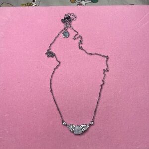 Silver Necklace with lab created Crystal Accents